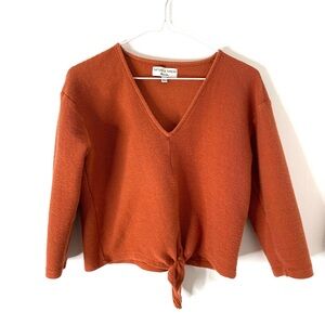 Madewell Orange V-Neck Sweater